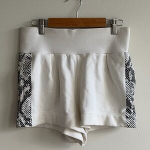 Adidas Stella McCartney White Athletic Shorts Snakeskin Panels Size XS